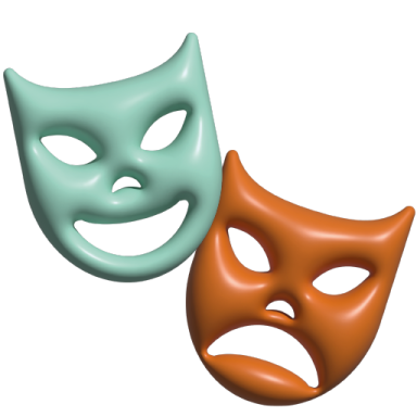 two masks on a white background