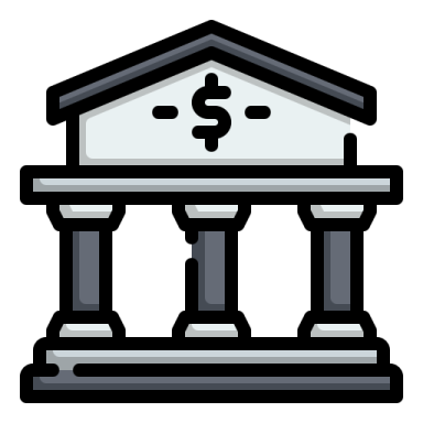 an icon of a bank building