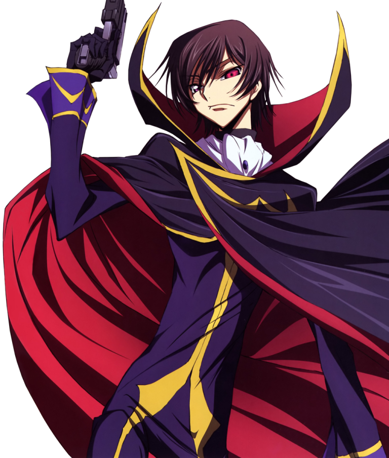 an anime character with a cape and sword