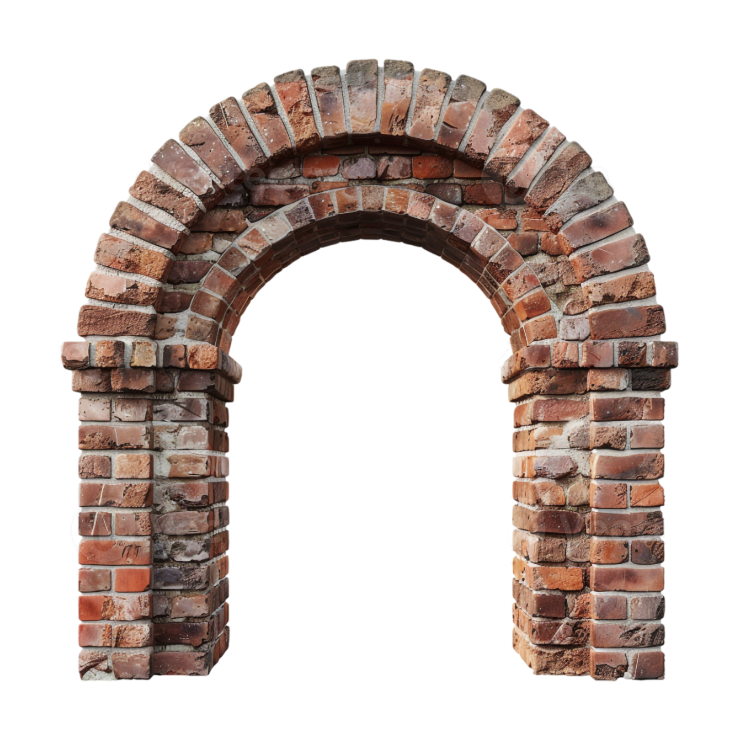 a brick arch on a white background