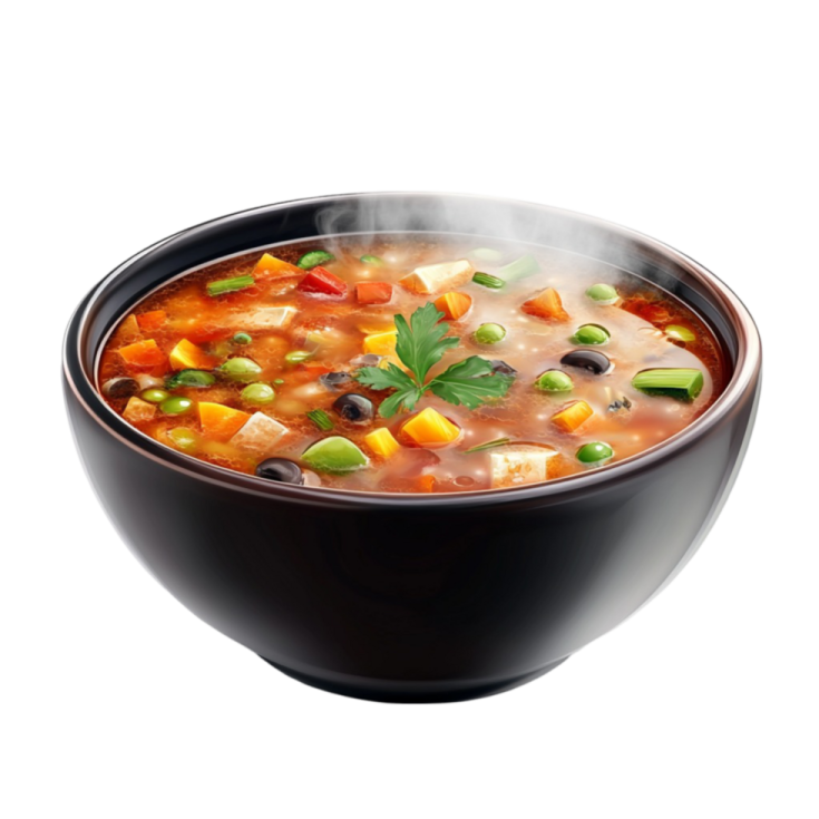 a bowl of soup with vegetables and meat