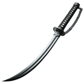 a knife with a long blade on it