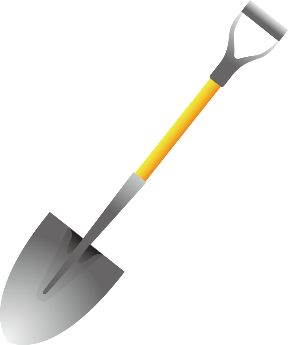 a shovel on a white background