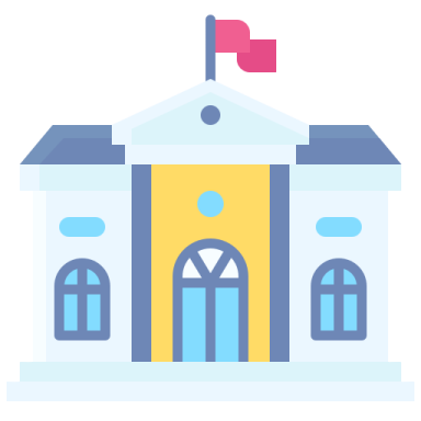a building with a flag on top of it