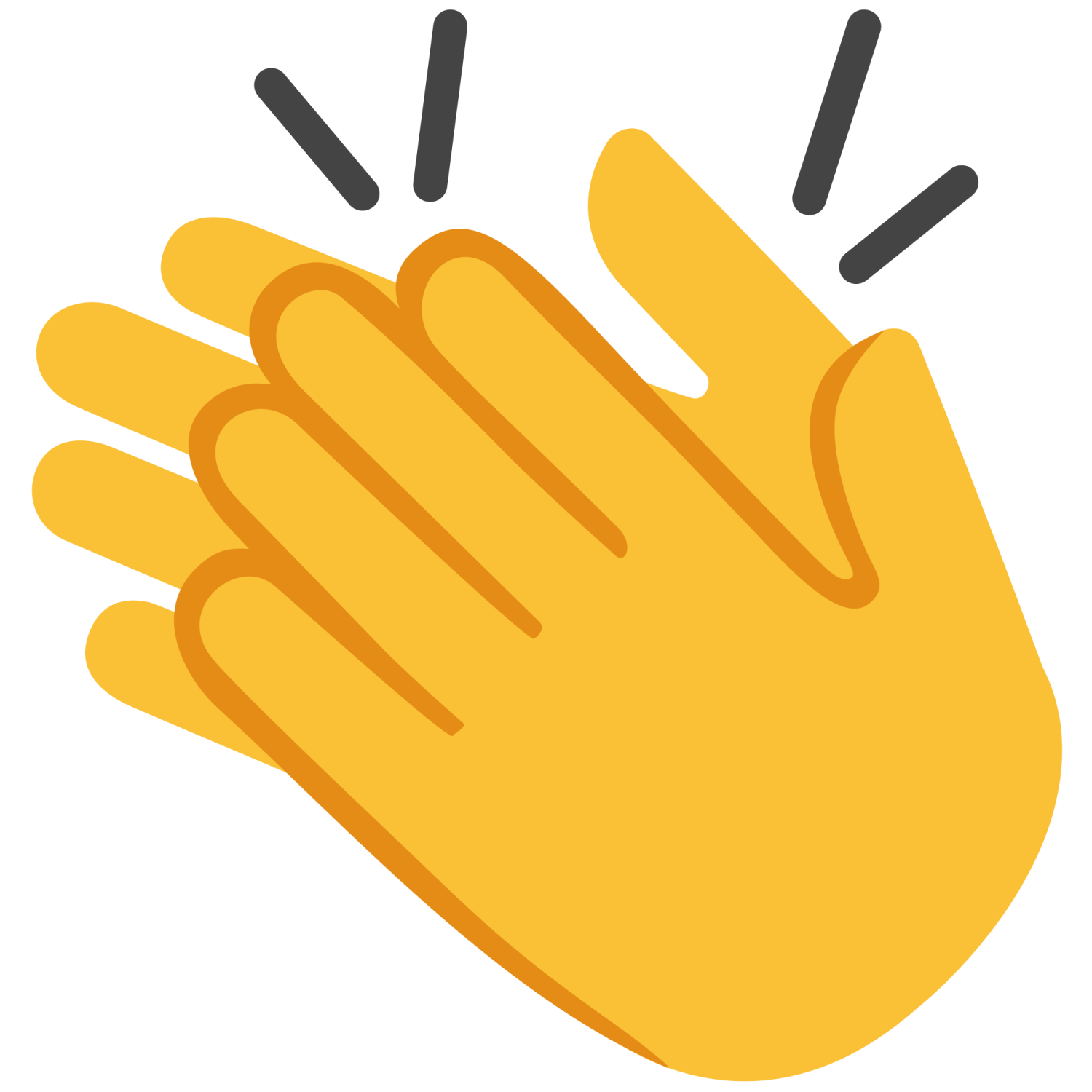 a yellow hand with two fingers on it