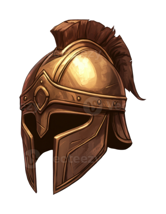 an illustration of a spartan's helmet