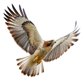a bird flying through the air with its wings spread