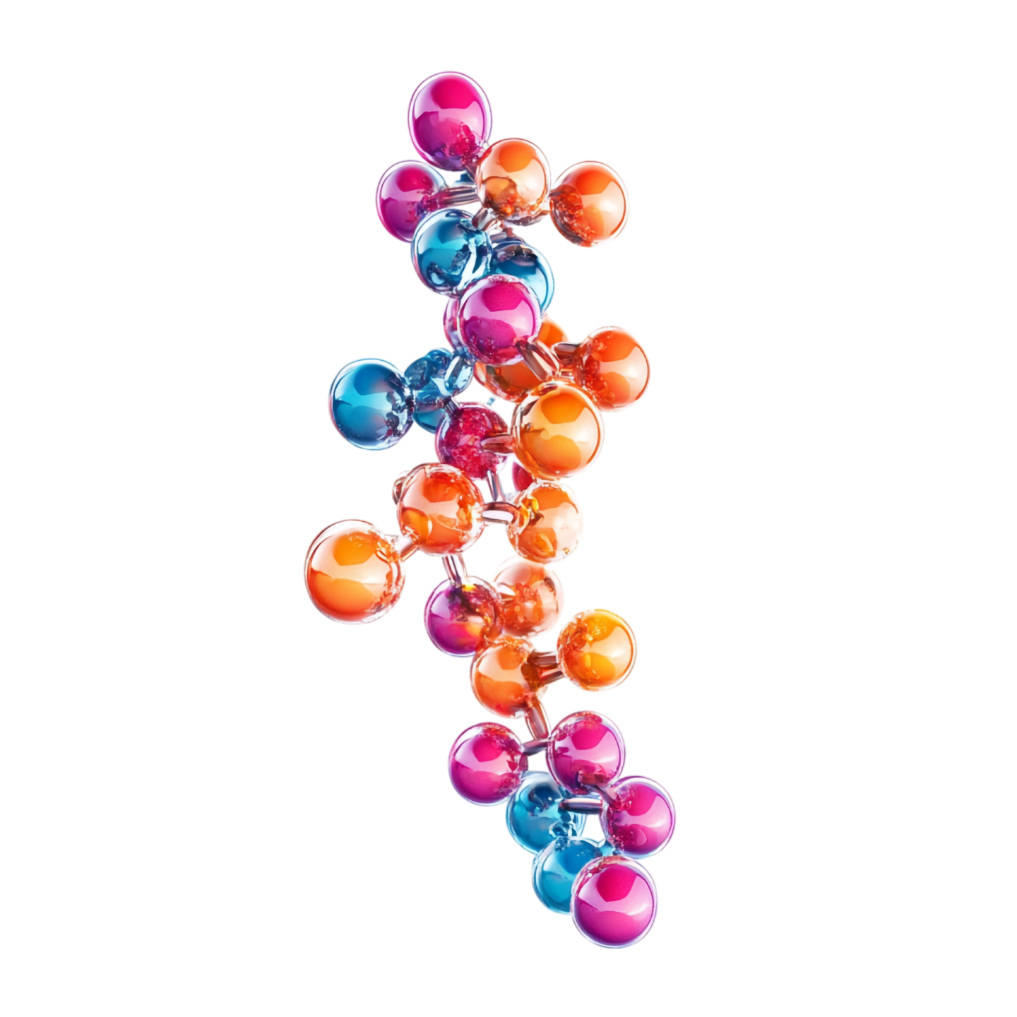 a bunch of colorful glass beads on a white background