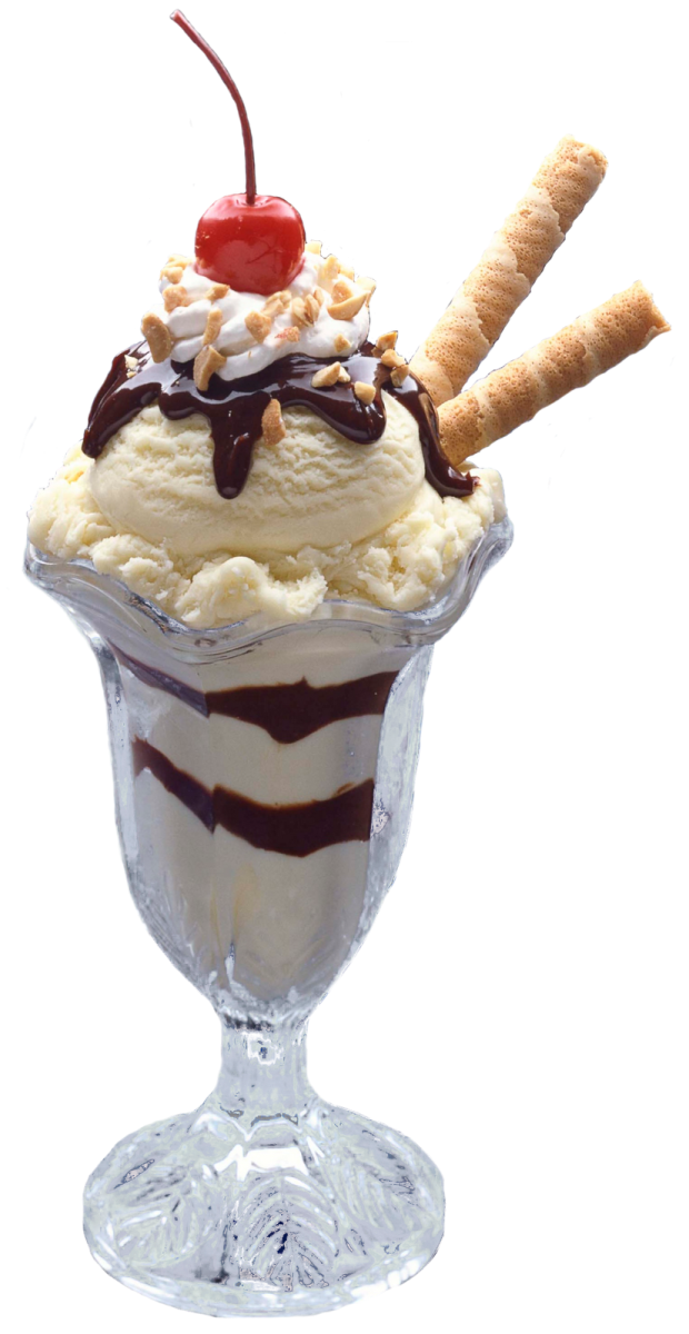 an ice cream sundae with a cherry on top