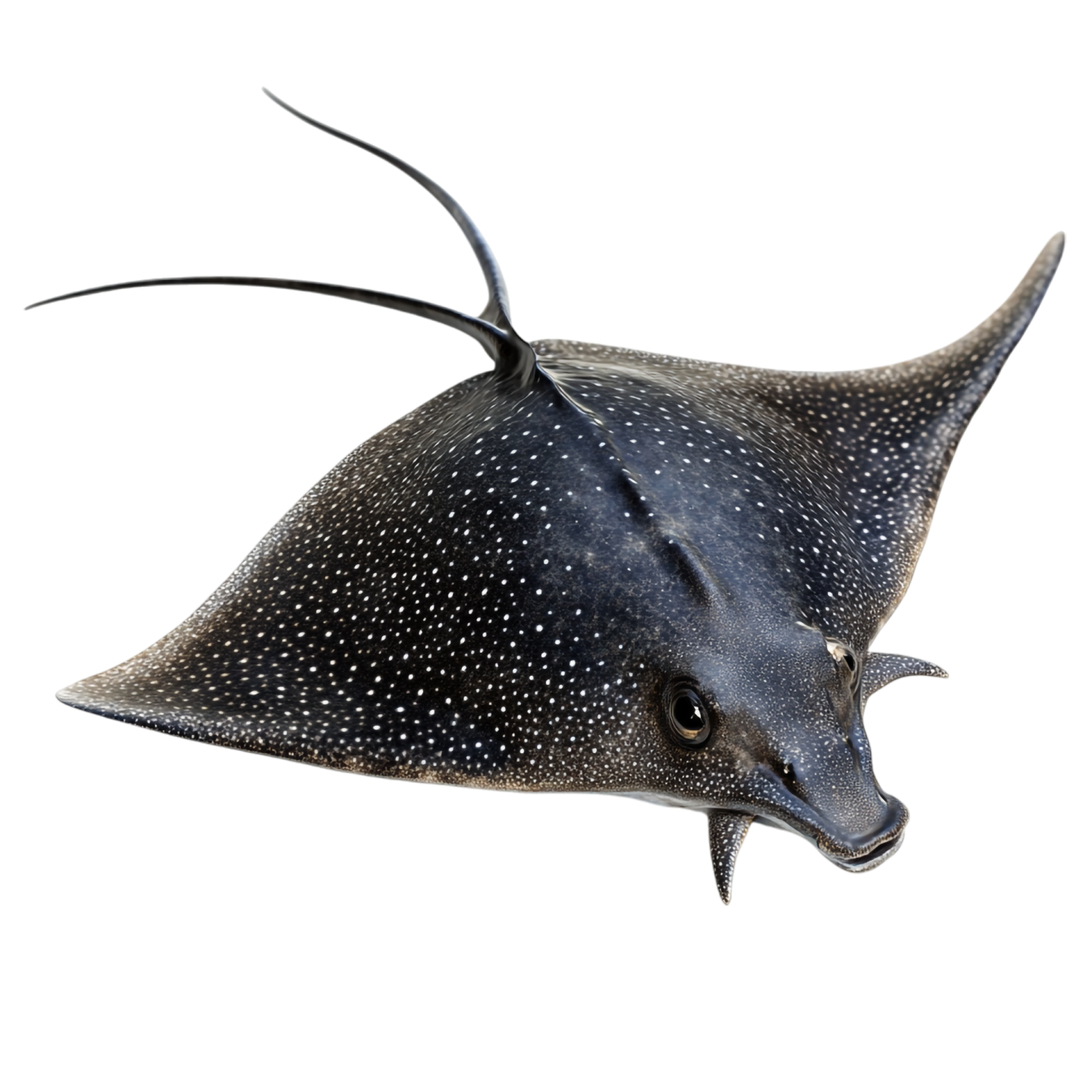 a black and white spotted manta