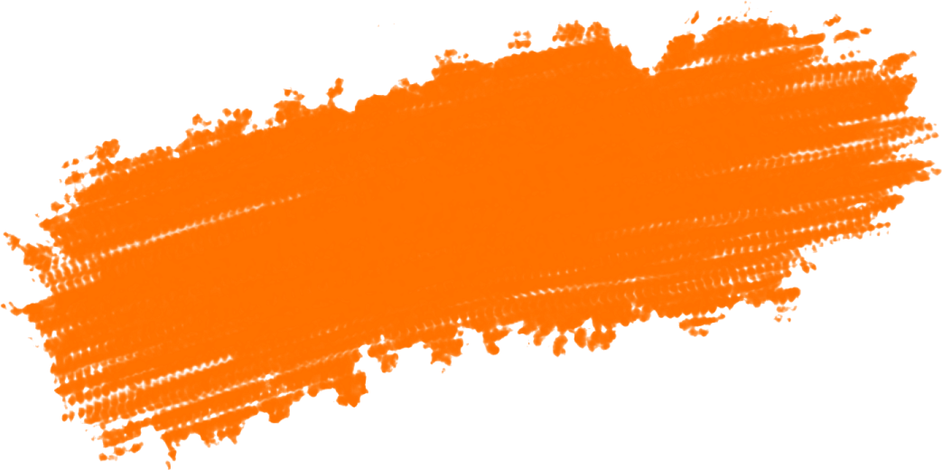 an orange paint stroke on a white background