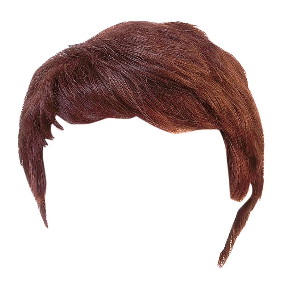 a brown wig on a white background