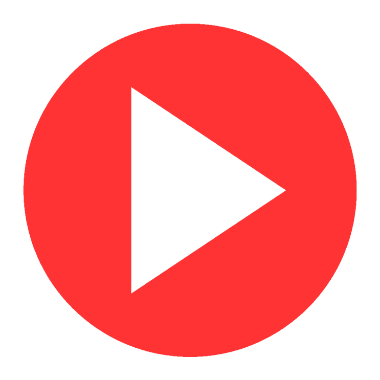 the play button on a white background