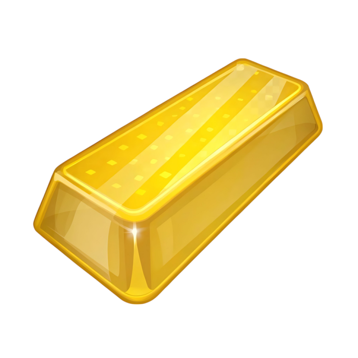 a gold bar on white background