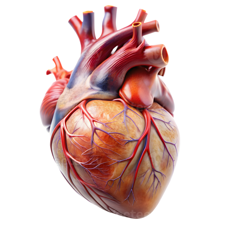 a human heart on a white background