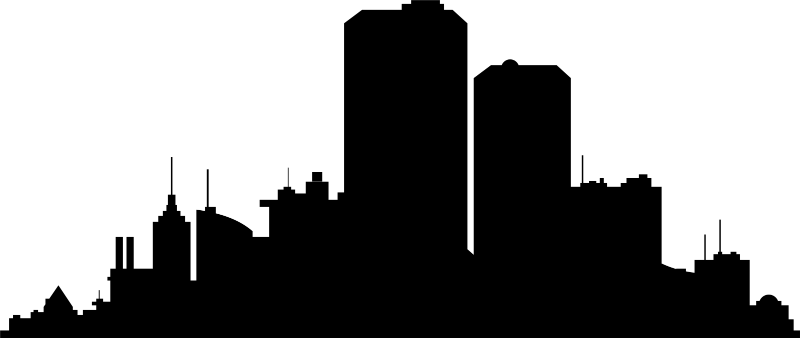 a black and white silhouette of a city