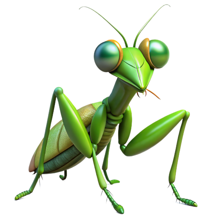 an illustration of a praying mantis