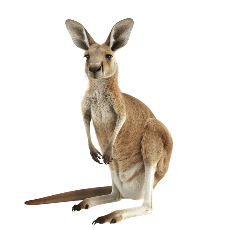a kangaroo standing on its hinds