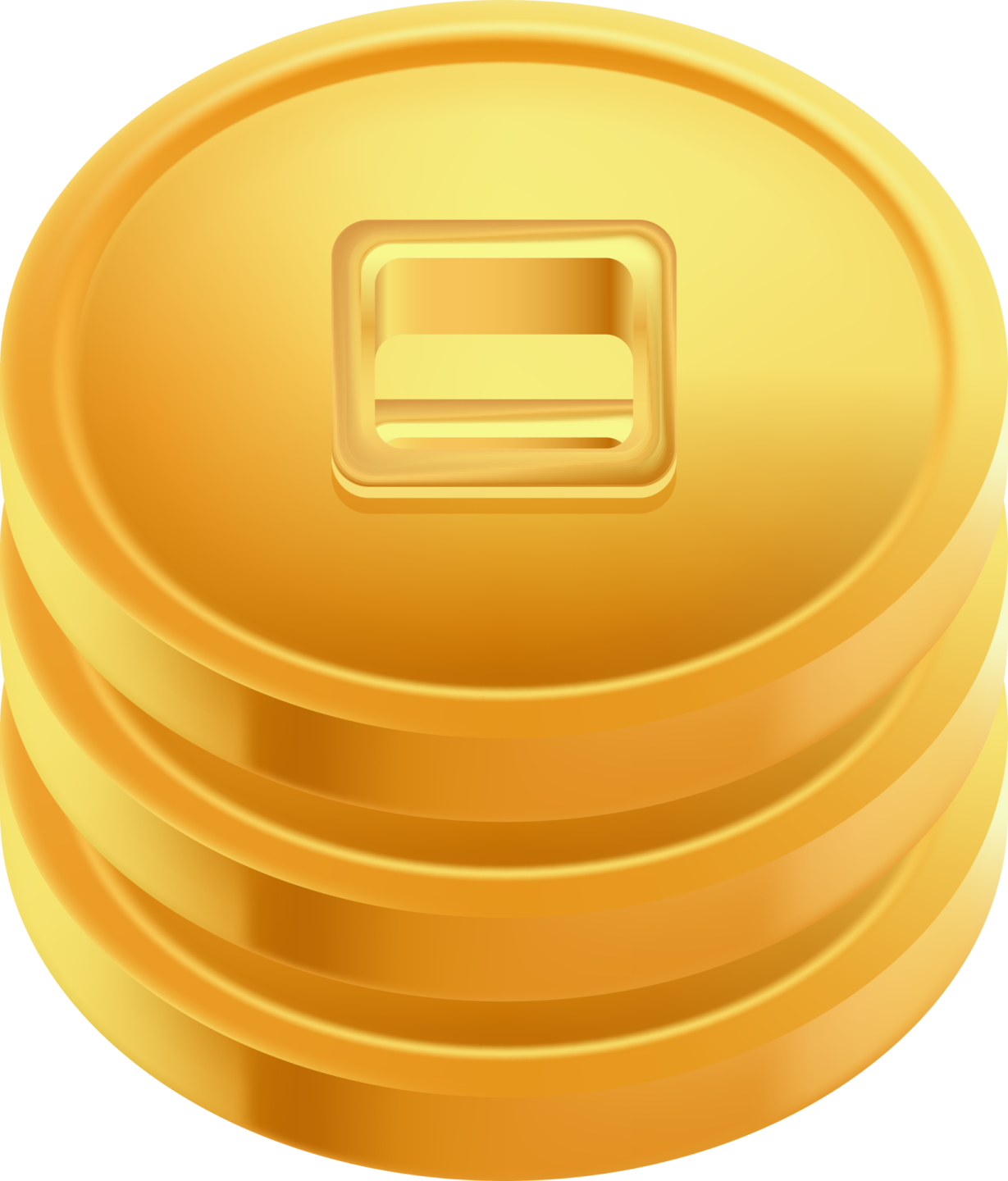 a stack of coins on a white background