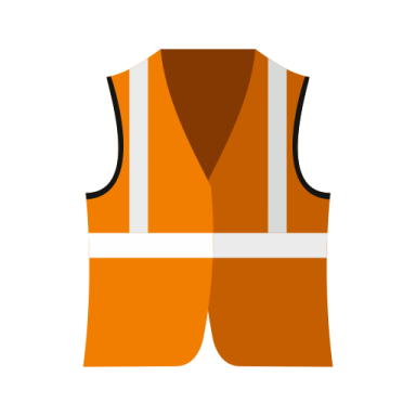 an orange safety vest
