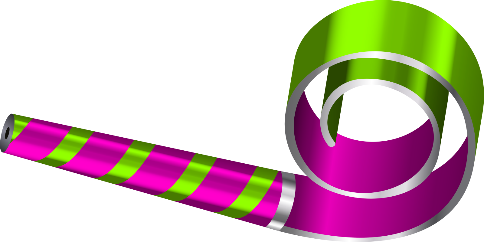 a pipe with pink and green stripes on it