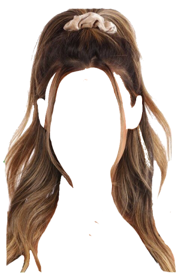 a woman's head with long brown hair