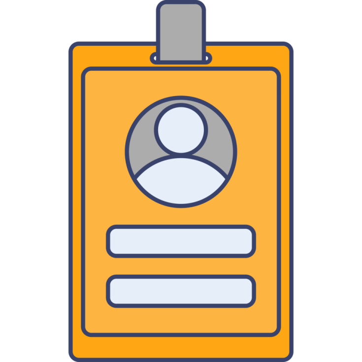 a clipboard with a person on it