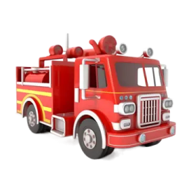 a toy fire truck on a white background
