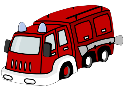a red fire truck on a white background