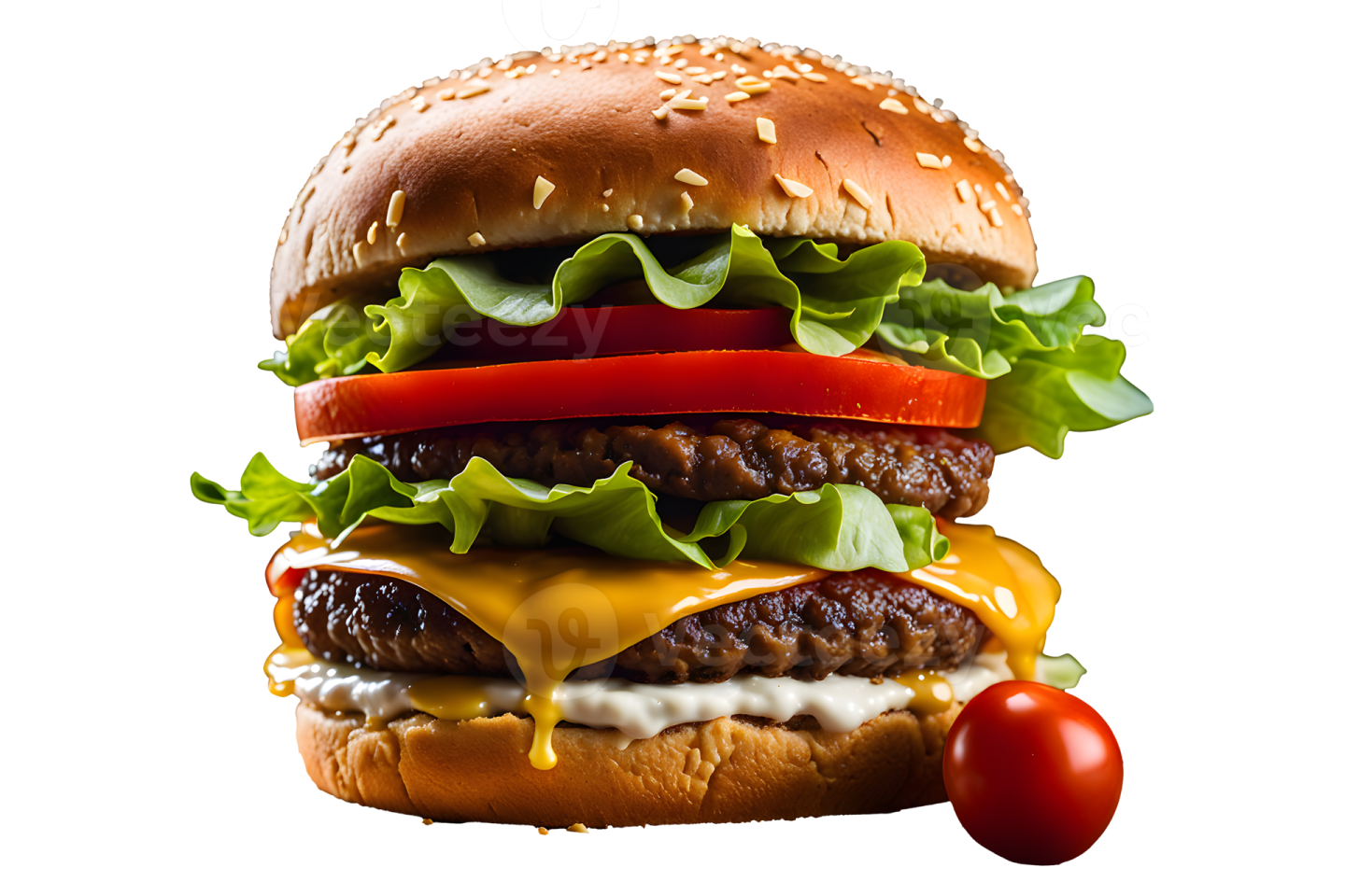 a hamburger on a white background