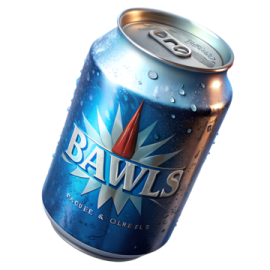 a can of beer with water droplets on it