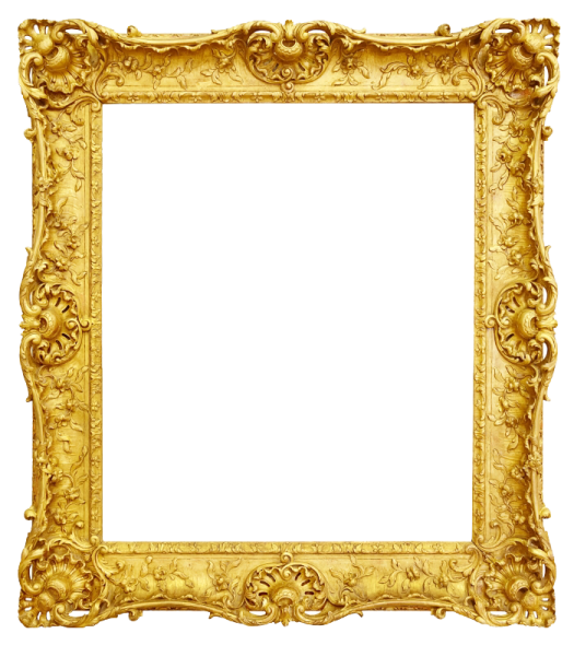a gold frame on a white background