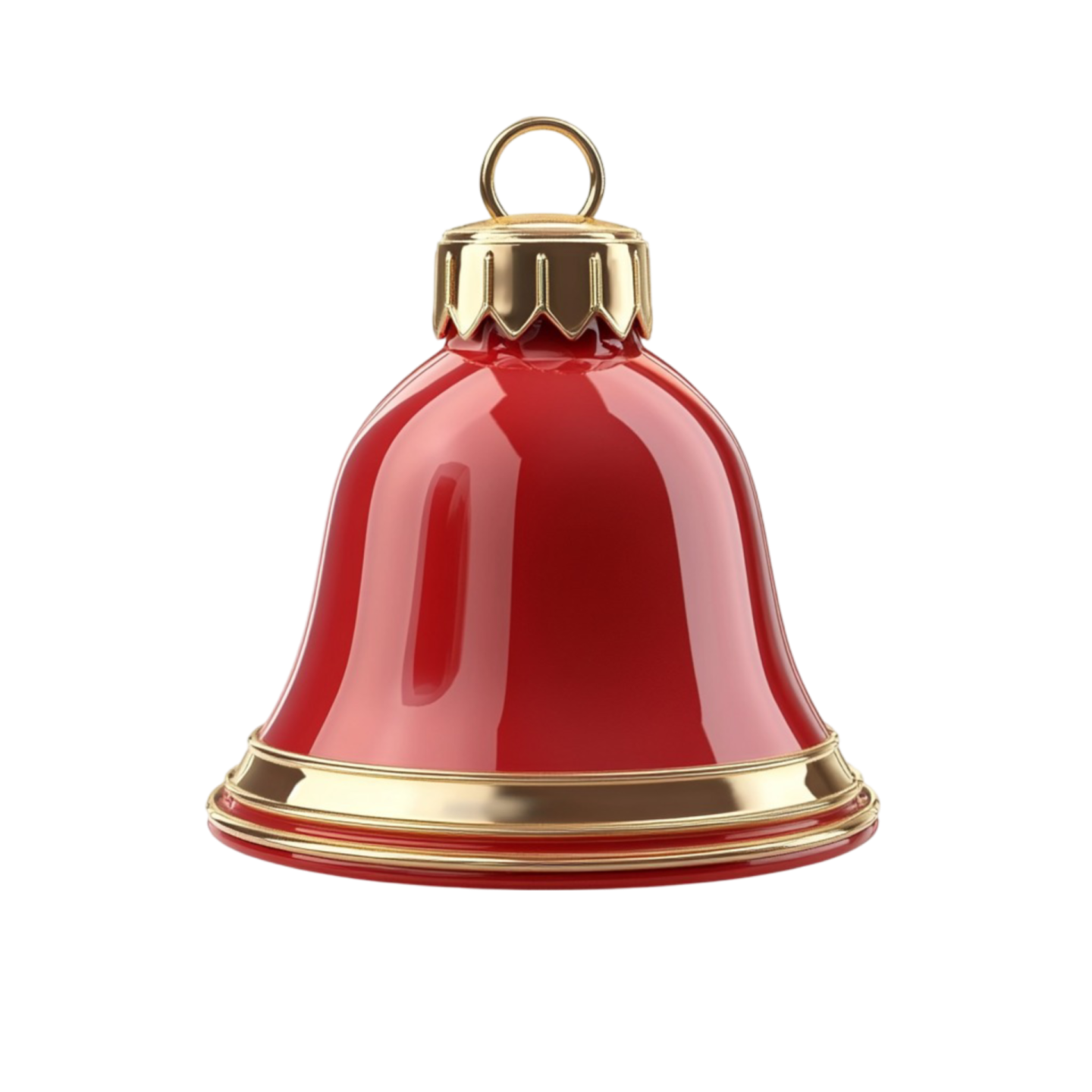 a red bell on a white background