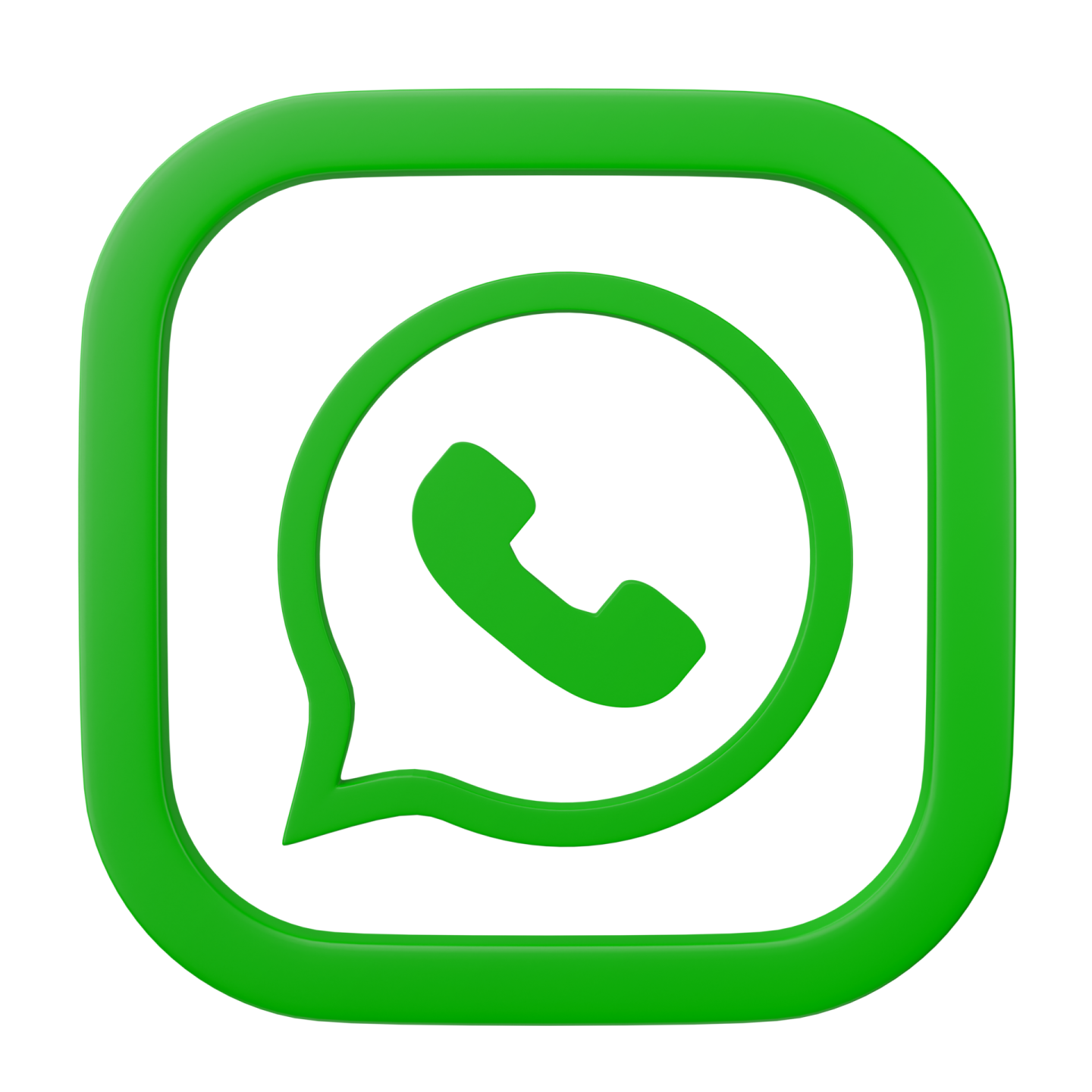 a green icon with a phone in the middle
