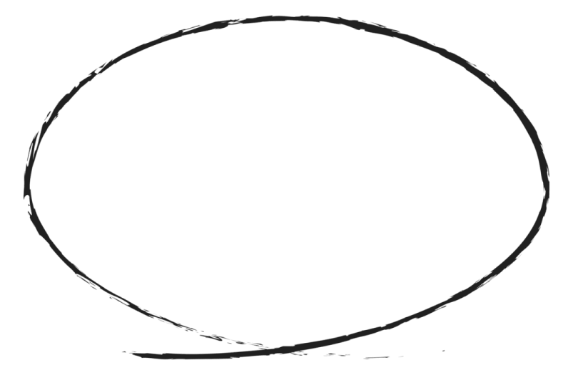 a circle drawn in black ink on white paper