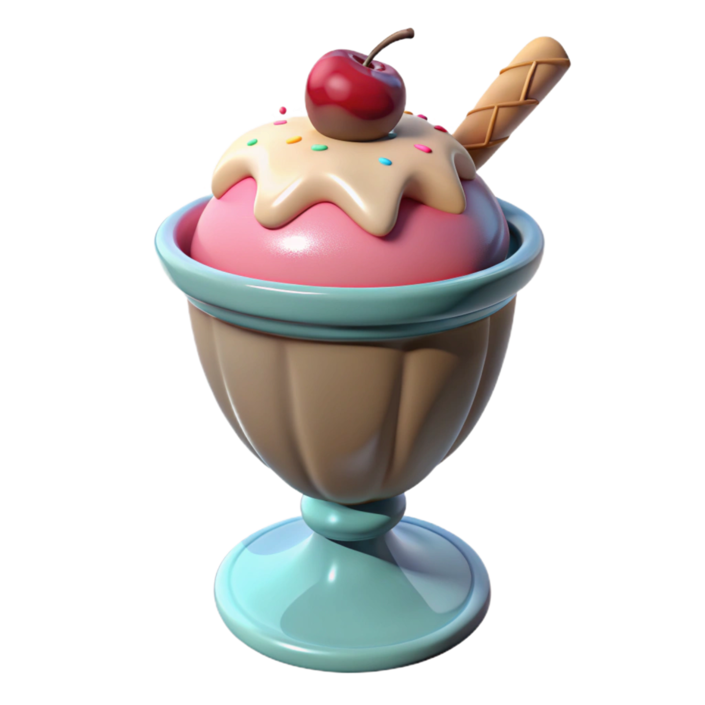 an ice cream sundae with a cherry on top