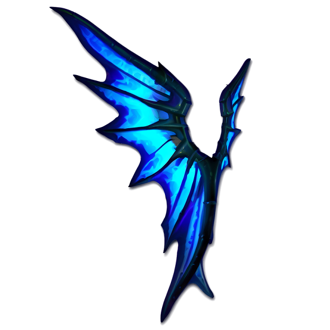 a blue bird with black wings on a white background