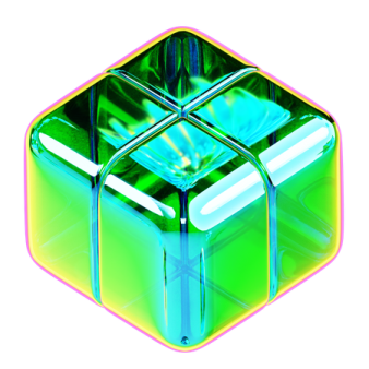 an image of a green and yellow cube