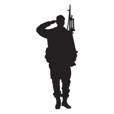a silhouette of a soldier with a rifle