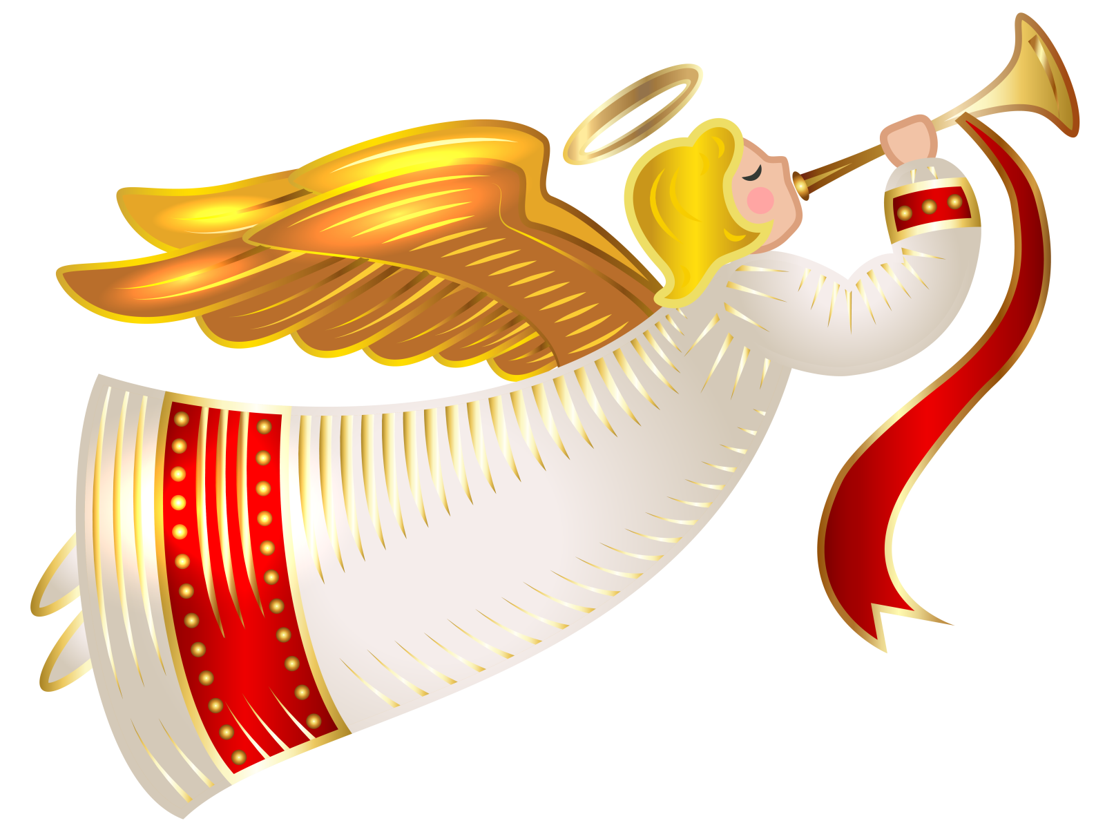 an angel with a trumpet in his hand
