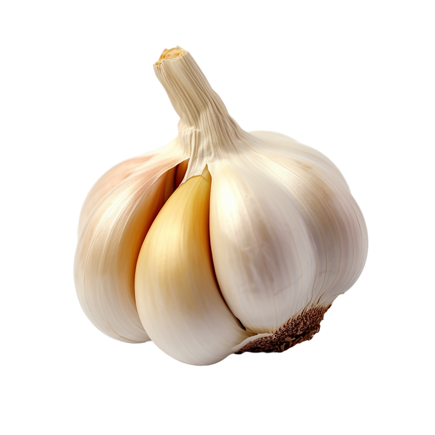 a close up of a garlic on a white background