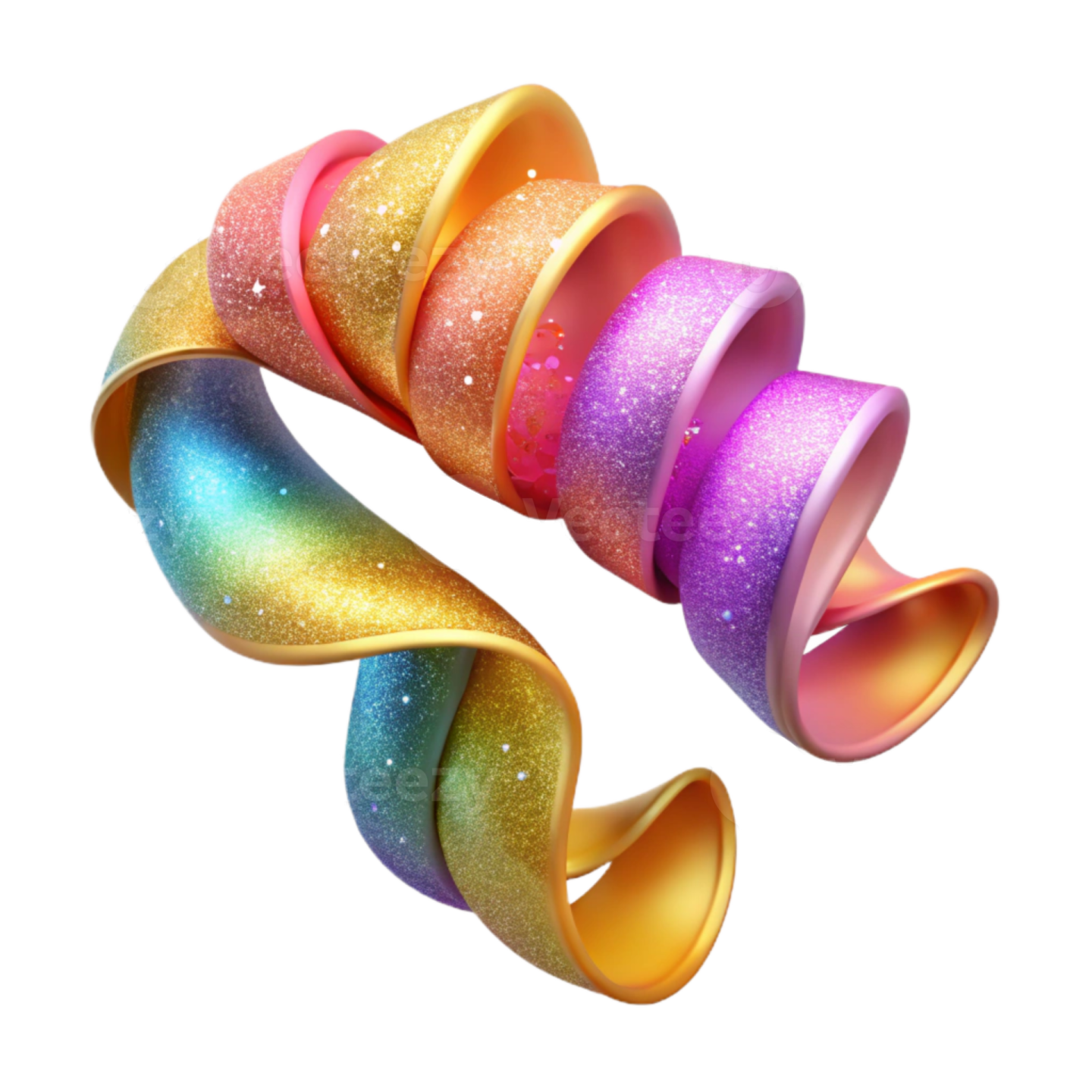 a rainbow colored ring with glitters on it