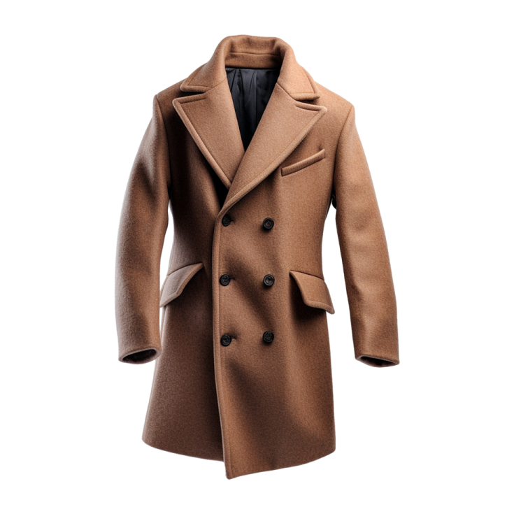 a brown coat on a white background