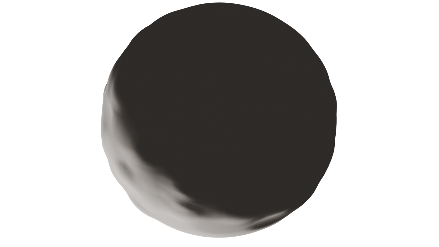 a black oval shaped object on a white background
