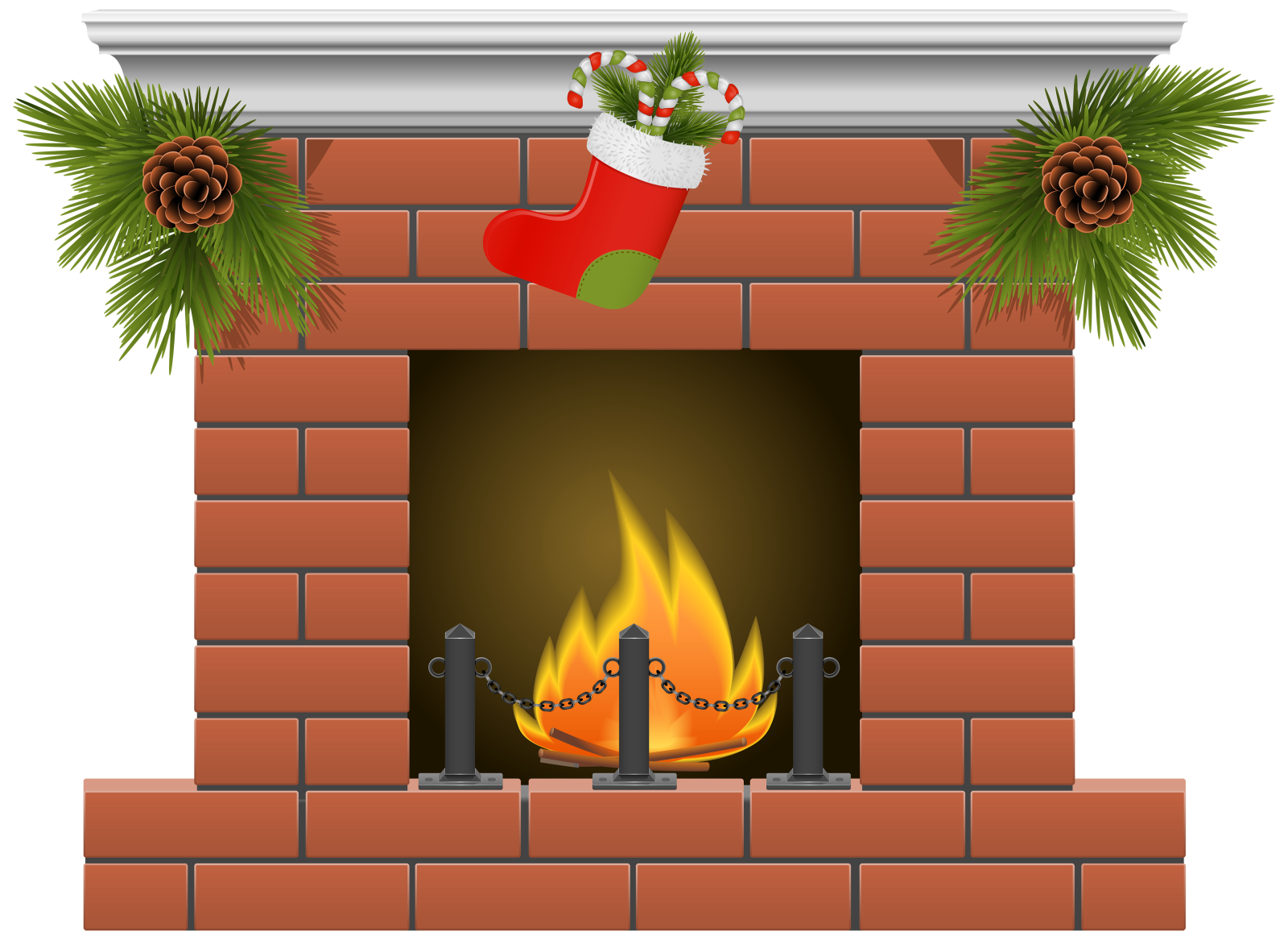 a christmas fireplace with stockings and stockings