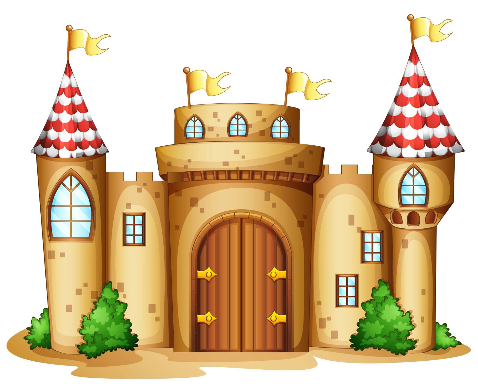 illustration of a castle on a white background