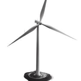 a wind turbine on a white background