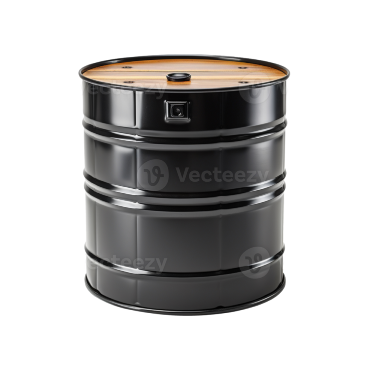 a black barrel on a white background