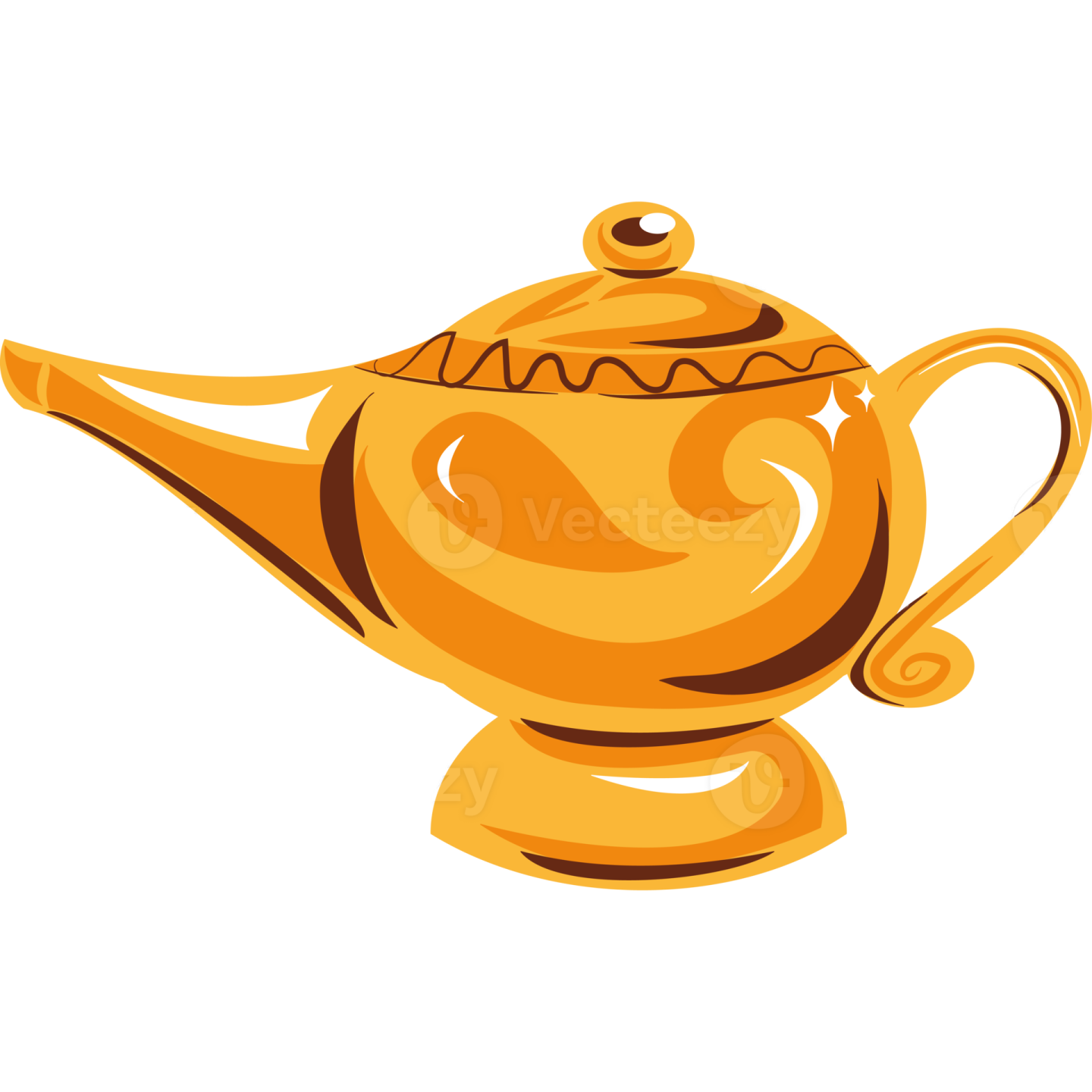 an orange teapot on a white background
