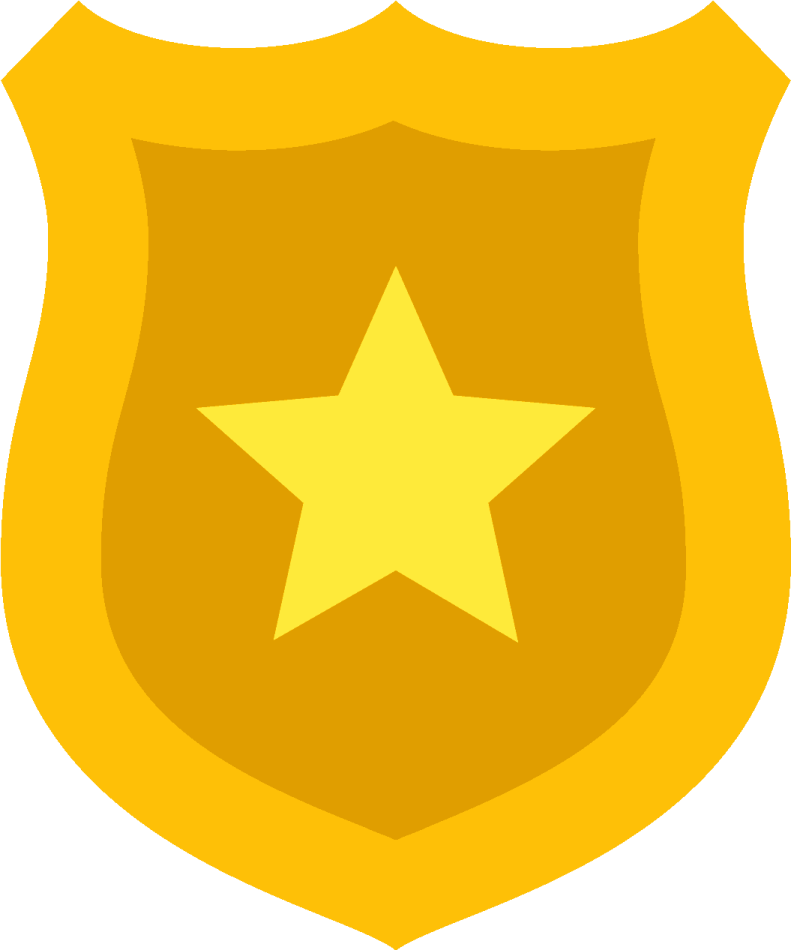 a yellow shield with a star on it